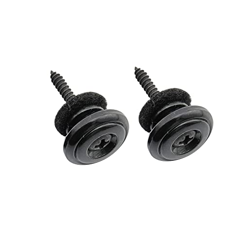 Musiclily Pro 17Mm Rotondo Grande Attacco Tracolla In Lega Zinco Strap Buttons Per Chitarra Elettrica Acustica Classica Ukulele, Nero (Set Di 2)