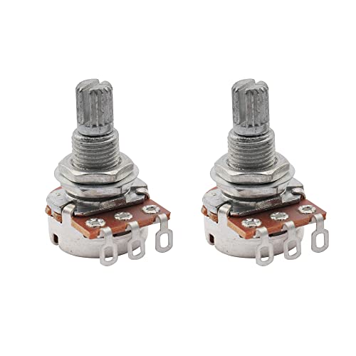 Musiclily Metrico Mini B250K Split Shaft Potenziometro Linear Taper Pots Per Chitarra Elettrica Basso(2 Pezzi)