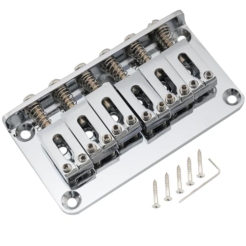 Musiclily Pro 52,5Mm Moderno Ponte Fisso Hardtail Per Chitarra Elettrica Tipo Strat Tele, Cromato