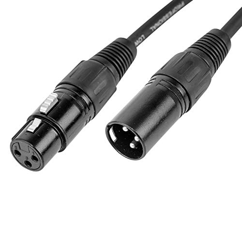 Cascha Cavo Per Microfono Professionale - Premium Microphone Cable Jack Xlr Jack To Xlr Plug Xlr (1M, Nero) - Cavo Audio Di Alta Qualità