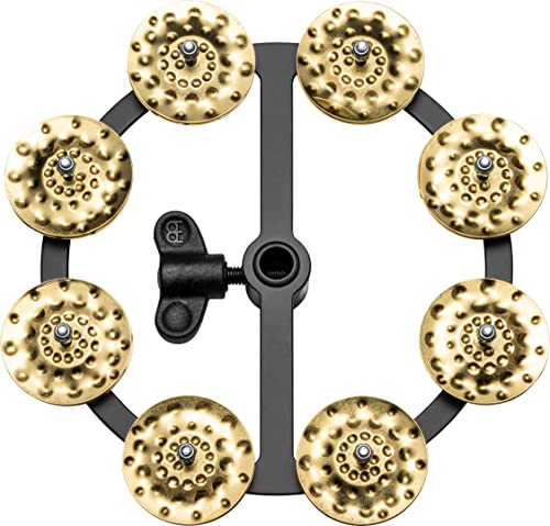 Meinl Percussion Hthh1B-Bk - Tamburello Per Hi-Hat Con 1 Fila Di Cimbalini In Ottone Martellati A Mano, Colore: Nero