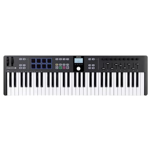 Arturia - Keylab Essential 61 Mk3 - Controller Midi A Tastiera Per La Produzione Musicale - 61 Tasti, 9 Encoder, 9 Fader, 1 Modulation Wheel, 1 Rotell