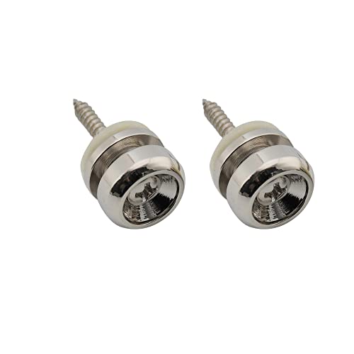 Musiclily Pro 14Mm Tipo D Attacco Tracolla In Acciaio Strap Buttons Per Chitarra Elettrica Acustica Classica Ukulele, Nickel (Set Di 2)
