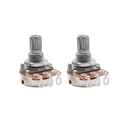 Musiclily Metrico Mini B250K Short Split Shaft Potenziometro Linear Taper Pots Per Chitarra Elettrica Basso(2 Pezzi)