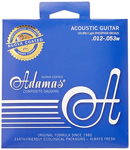 Adamas Corde Per Chitarra Acoustica Nuova Phosphor Bronze Coated Light .012-.053 1818Nu