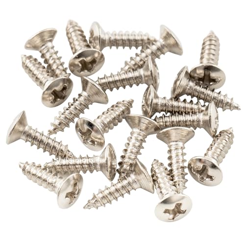 Musiclily Basic 2,5X10Mm Metallo Filettatura Metrica Viti Cover Truss Rod Per Stile Epiphone Les Paul, Nickel (Set Di 20)