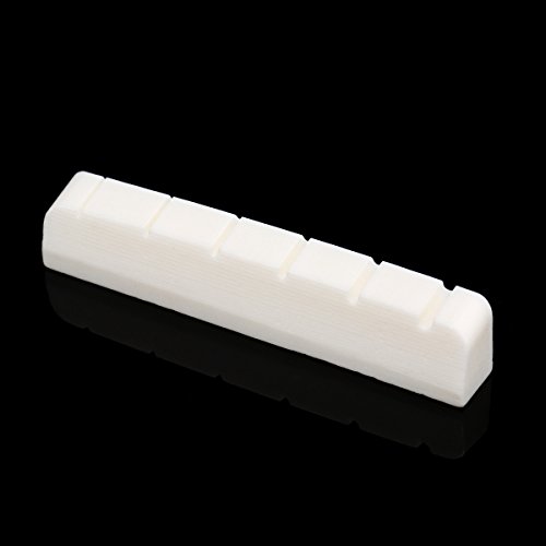 Musiclily Capotasto Osso Scanalato Bone Nut Piatto Per Chitarra Elettrica,43X6X8,5Mm (2 Pezzi)