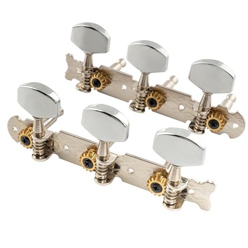 Musiclily Pro 3 Su Un Piatto Meccaniche Per Chitarra Acustica, Nichel Con Bottone Cromo