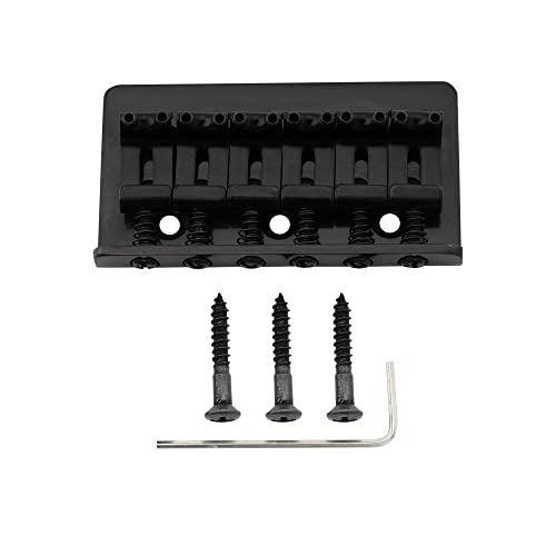 Musiclily Pro 54Mm Ponte Fisso Hardtail In Acciaio Sellette Vintage Per Chitarra Elettrica Import Strat Tele, Nero