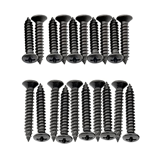 Musiclily Ultra 2,5X15 Mm E 2,5X18 Mm Acciaio Inox Viti Testa Svasata Per Mascherina Pickup Humbucker Chitarra Elettrica E Basso,Nero (Set Di 20)