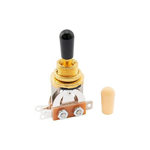 Musiclily Metrico Chitarra 3 Way Toggle Switch Selettore Pickup 3 Posizioni Per Chitarra Elettrica Epiphone Les Paul, Dorato Pomello Crema
