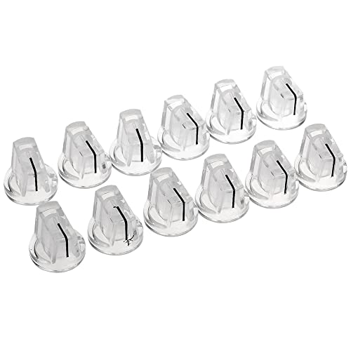 Musiclily Pro Raccordo Universale Dimensioni Inch/Metrica Manopole In Plastica Pedale Effetto Amp Pointer Amplificatore Knobs, Trasparente (Set Di 12)