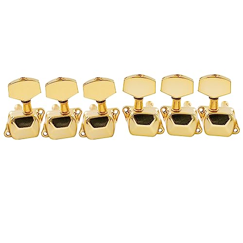 Musiclily L3+R3 Semiclosed Guitar Tuners Mechaniken Tuning Pegs Machine Heads Per Chitarra Elettrica Acustica, Dorato