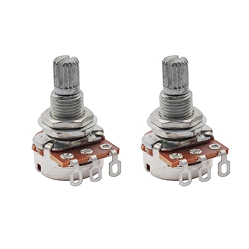 Musiclily Metrico Mini A500K Split Shaft Potenziometro Audio Taper Pots Per Chitarra Elettrica Basso(2 Pezzi)