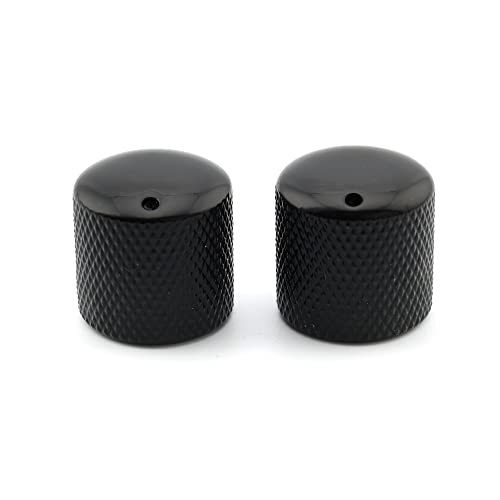 Musiclily Pro Metrica Push-On Manopole Dome Knobs In Acciaio Con Punto Indicatore Per Import Chitarra Elettrica E Basso, Nero (Set Di 2)