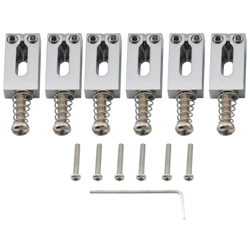 Musiclily Pro 10,8Mm Moderno Sellette In Lega Zinco Per Chitarra Elettrica Import Strat Tele, Cromato (Set Di 6)