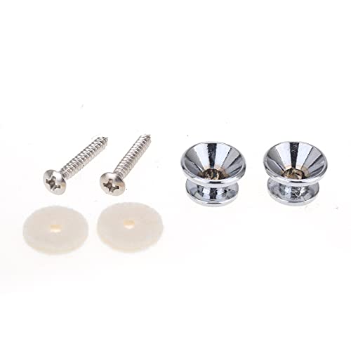 Musiclily Pro Metallo Attacchi Tracolla Strap Buttons Per Per Fender Style Chitarra Elettrica Acustica Basso, Cromato (Set Di 2)