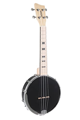 Gewa Banjo - Ukulele Manoa B-Co-A Con Custodia, Colore: Nero