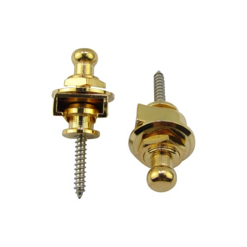 Musiclily Metallo Chitarra Strap Locks Security Locks Tracolla Lock Attacchi Di Sicurezza Per Tracolla Chitarra Elettrica Acustica Basso, Dorato(2 Pez