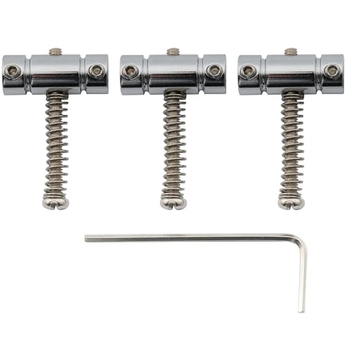 Musiclily Pro 21Mm Barrel Sellette Telecaster In Acciaio Per Chitarra Elettrica Fender Squier Tele Tipo, Cromato (Set Di 3)