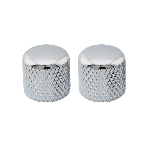 Musiclily Pro Inch Fino 24 Scanalature Push-On Manopole Dome Knobs In Acciaio 18Mm Per Usa Chitarra Elettrica E Basso, Cromato (Set Di 2)