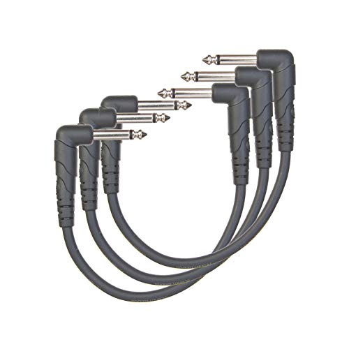 Planet Waves Pw-Cgtp-305 Cavo Per Strumenti Serie Classica Da 0,5 Piedi Ad Angolo Retto - Confezione Da 3, Grigio Scuro