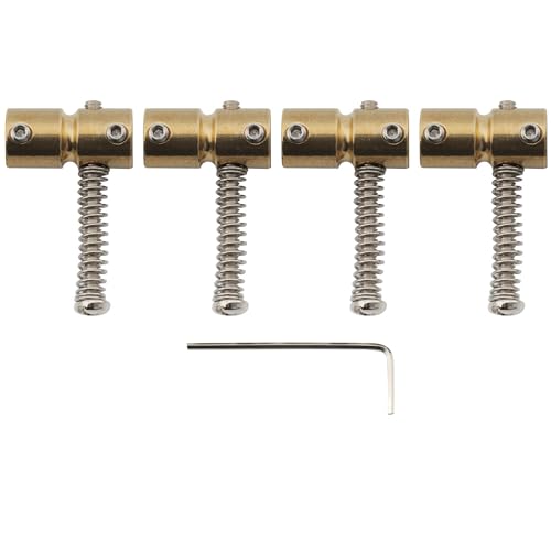 Musiclily Pro 19Mm Sellette In Ottone Per Basso Elettrico 4 Corde Tipo Jazz/Precision, Colore Originale (Set Di 4)
