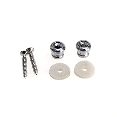 Musiclily Pro Metallo Attacchi Tracolla Strap Buttons Per Ukulele Piccole Dimensioni Chitarra/Basso, Cromato (Set Di 2)