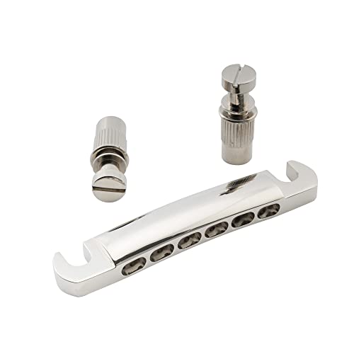 Musiclily Pro 52,5Mm 12 Corde Attaccacorde Stop Bar Tailpiece Tune-O-Matic Per Chitarra Elettrica Tipo Epiphone Les Paul Sg, Nickel
