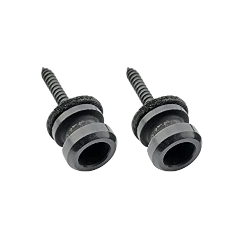 Musiclily Pro 12Mm Attacco Tracolla In Acciaio Strap Buttons Per Chitarra Elettrica Acustica Classica Ukulele, Nero (Set Di 2)