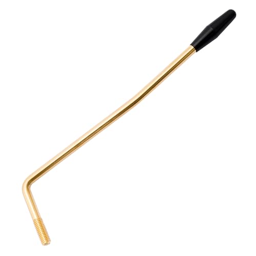 Musiclily Ultra 5,8Mm Filettato Leva Tremolo Arm In Acciaio Inossidabile Per Chitarra Elettrica Squier Strat Style, Dorato Con Tappo Nero