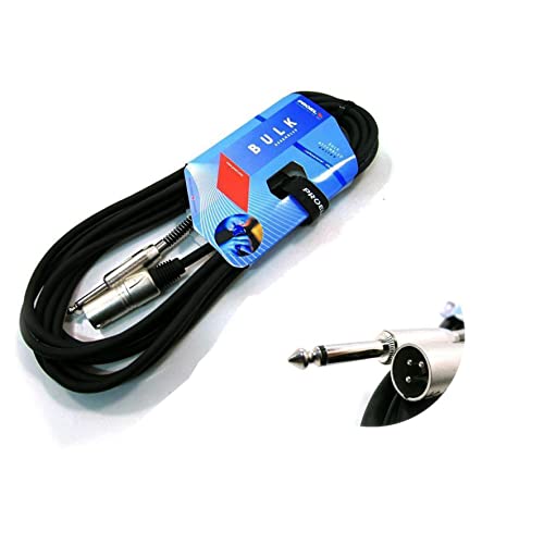 Proel Bulk220Lu1 - Cavo Audio Professionale Sbilanciato Con Connettori Jack Mono Dritto Maschio 6.3Mm A Cannon Xlr 3P Maschio, 1Mt.; Nero