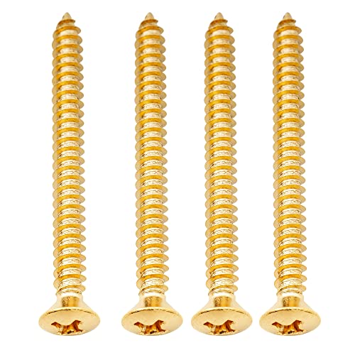 Musiclily Ultra 4X45 Mm Acciaio Inox Testa Svasata Viti Per Piastra Attacco Manico O Attacco Molle Ponte Tremolo Chitarra Elettrica E Basso, Dorato (S