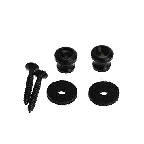 Musiclily Pro Metallo Attacchi Tracolla Strap Buttons Per Ukulele Piccole Dimensioni Chitarra/Basso, Nero (Set Di 2)