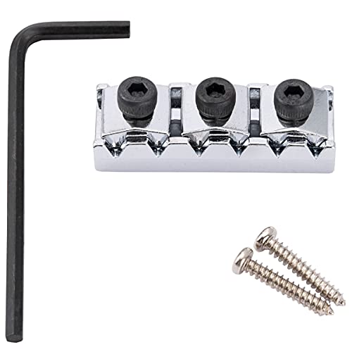 Musiclily Pro 42Mm Capostasto Bloccacorde In Acciaio R2 Locking Nut Per Chitarra Elettrica Ponte Tremolo Floyd Rose, Cromato
