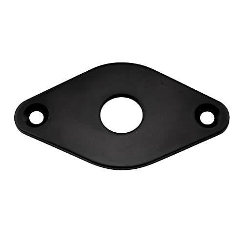 Musiclily Pro 9,6Mm Curvo Forma Diamante Piastra Ricevi Jack In Acciaio Per Chitarra Elettrica E Basso, Nero