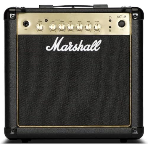 Marshall - Mg15Gr - Amplificatore Combo Per Chitarra, Serie Black And Gold, 15 V, Con Riverbero A Molla
