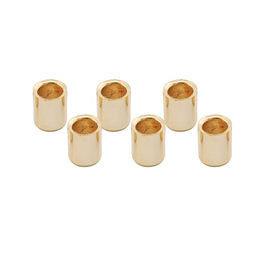Musiclily Pro 8Mm Montaggio Filo Boccole Passacorde In Acciaio String Ferrules Per Chitarra Elettrica Tipo Tele, Dorato (Set Di 6)