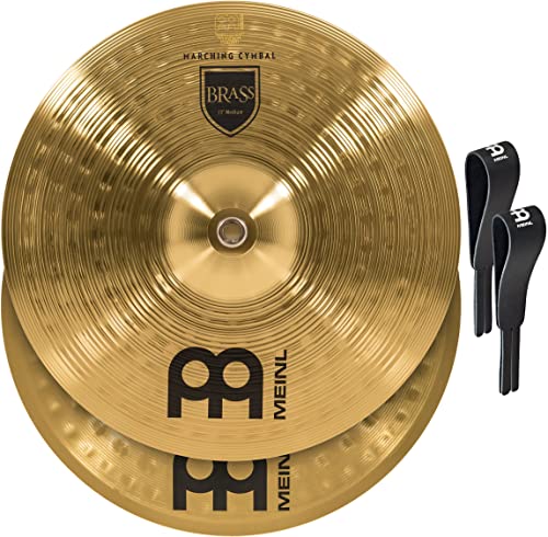 Meinl Cymbals Ma-Br-13M, Piatti Per Banda, In Ottone, Con Cinghie Di Cuoio E Cuscinetti Inclusi, Diametro 13'', 33 Cm