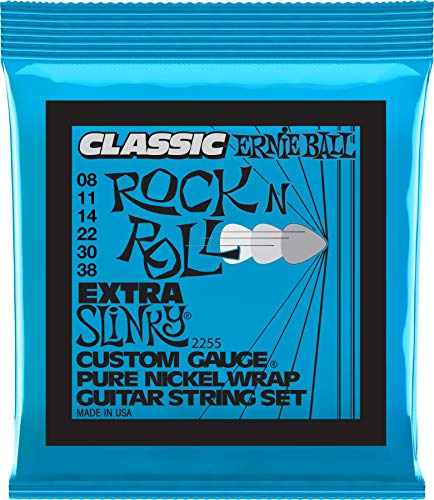 Ernie Ball, Extra Slinky Classic Rock N Roll, Corde Per Chitarra Elettrica Avvolte In Puro Nichel, Diametro 8-38