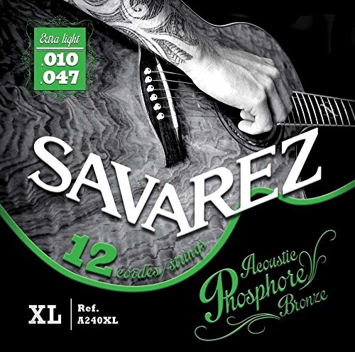 Savarez 668598 A240Xl Corde Per Chitarra Acustica Phosphor Bronze Set 12-String Extra Light .010