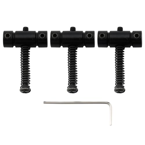 Musiclily Pro 21Mm Barrel Sellette Telecaster In Acciaio Per Chitarra Elettrica Fender Squier Tele Tipo, Nero (Set Di 3)