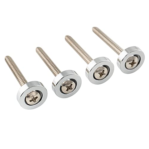 Musiclily Pro 15Mm Boccole Attacco Manico E Viti In Acciaio Per Chitarra Elettrica E Basso, Cromato (Set Di 4)