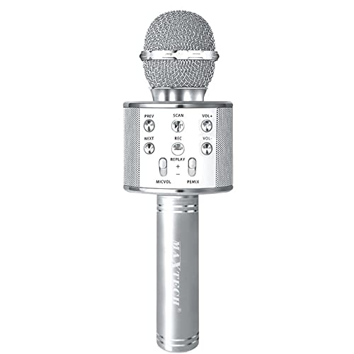 Vetrineinrete® Microfono Bluetooth Karaoke Con Cassa Speaker Integrata Altoparlante Senza Fili Funzione Rec Tf Card Usb Ricaricabile
