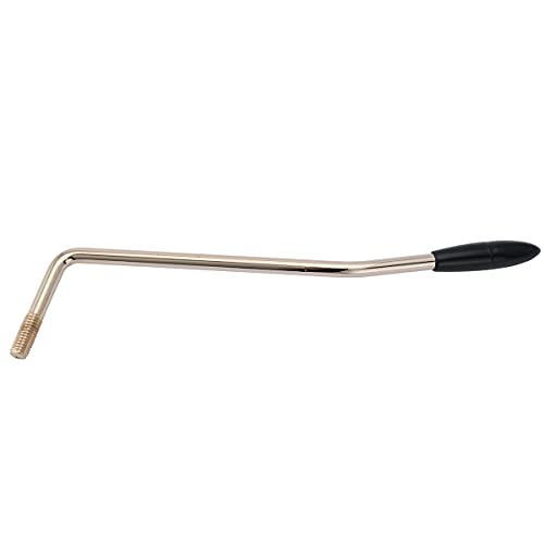 Musiclily Pro 5,8Mm Filettatura Leva Tremolo Arm In Acciaio Per Chitarra Elettrica Tipo Squier Strat, Dorato Con Tappo Nero