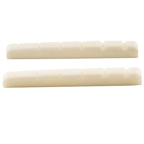 Musiclily 42Mm Chitarra Capotasto In Osso Con Spaziatura Bone Nut Fondo Piatto Per Chitarra Elettrica Fender Strato Tele, 42X3,5X4,5 Mm (2 Pezzi)