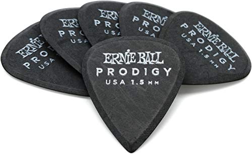 Ernie Ball, Prodigy Standard, Plettri Da 1,5 Mm, Colore Nero, Confezione Da 6