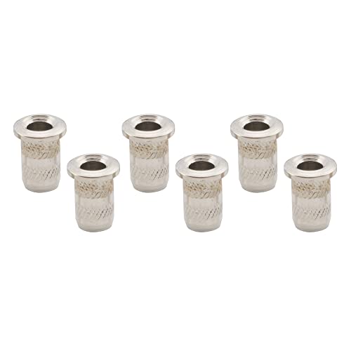 Musiclily Pro 4Mm Montaggio Top Boccole Passacorde In Acciaio String Ferrules Per Chitarra Elettrica, Nickel (Set Di 6)
