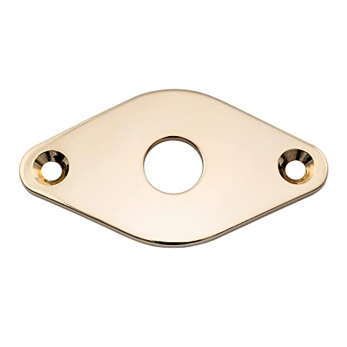 Musiclily Pro 9,6Mm Curvo Forma Diamante Piastra Ricevi Jack In Acciaio Per Chitarra Elettrica E Basso, Dorato