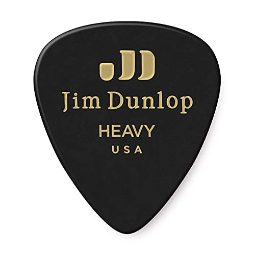 Dunlop Classic, Plettri Per Chitarra In Celluloide, Confezione Da 12 Pezzi Pesante Black